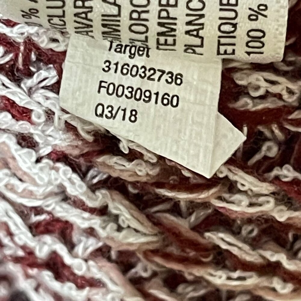 Knox Rose size L maroon variegated shawl collar lace up arms bell LS sweater - Picture 10 of 11